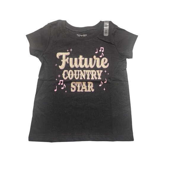 Baby And Toddler Girls Country Star Graphic Tee - black - Picture 1 of 6